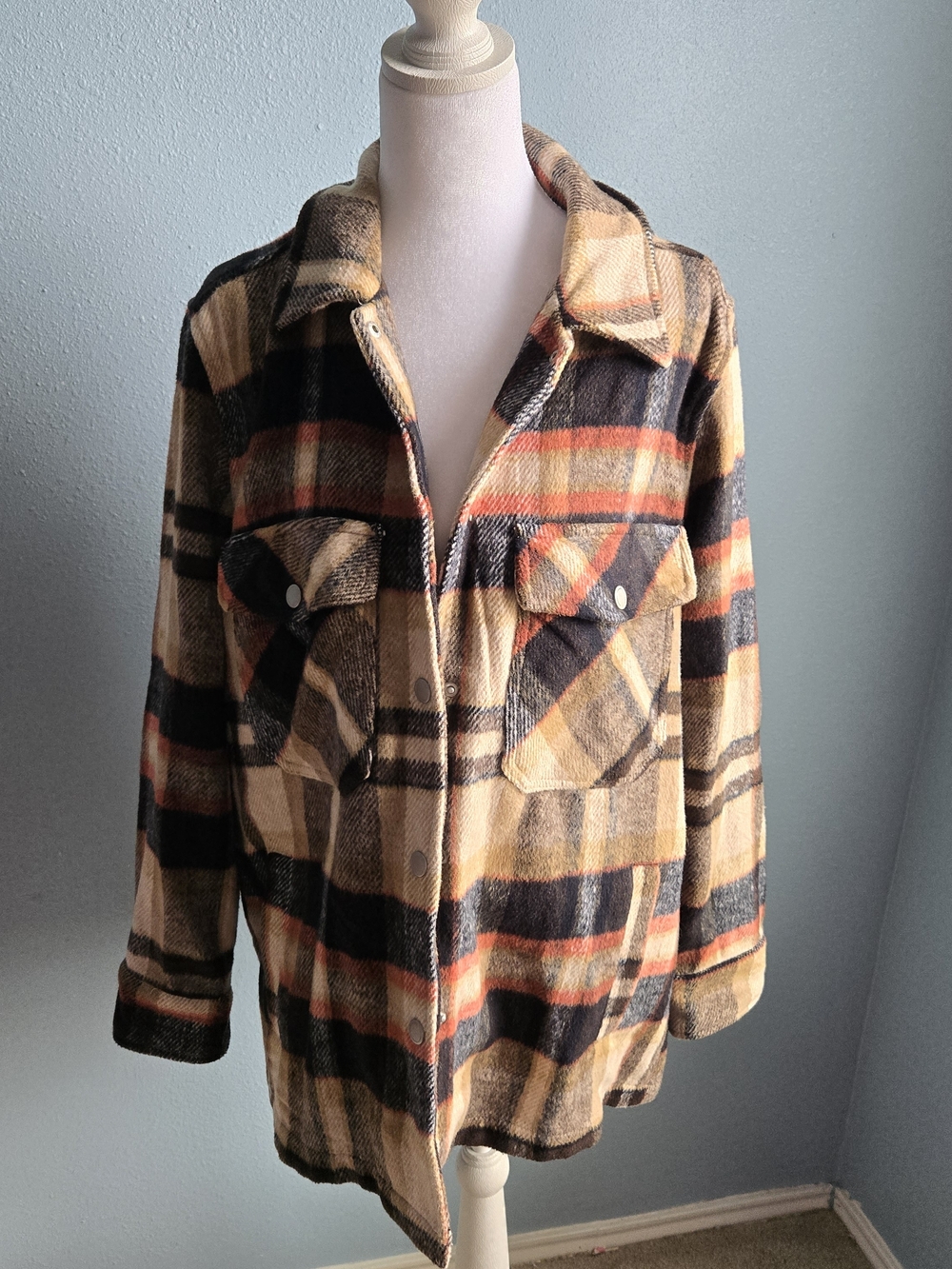 Plaid Button-Up Lumberjack Jacket